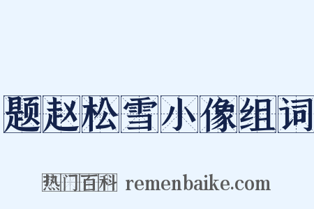 题赵松雪小像组词是什么意思的图片